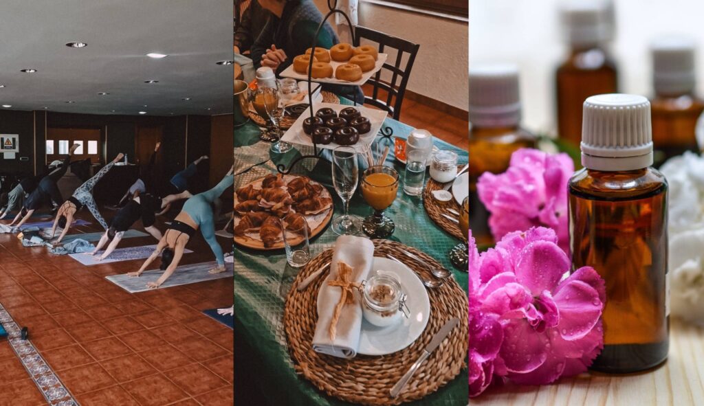 yoga, brunch local, taller artesano de perfumes con aceites esenciales